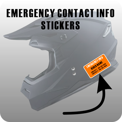 Combo Set - Helmet Scoring Stickers and Emergency Contact Stickers