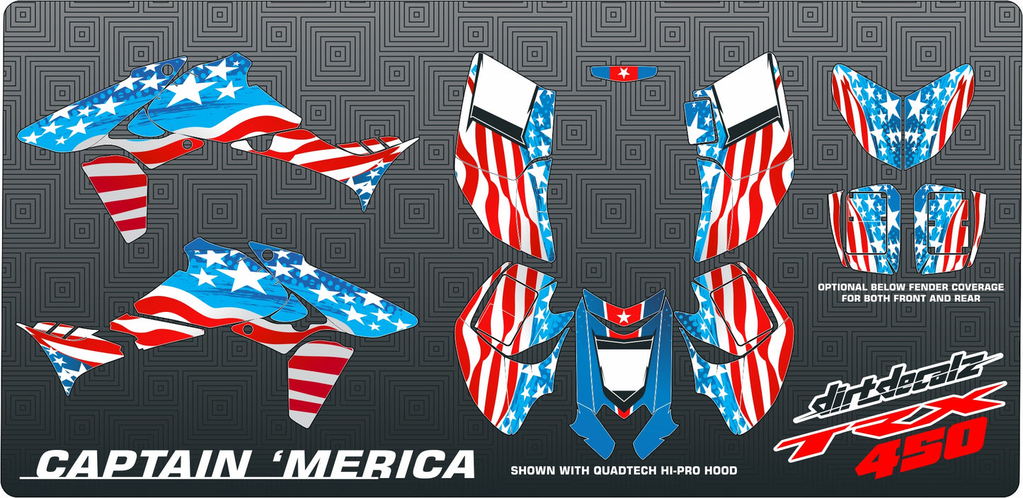 Captain America ATV Graphics Kit